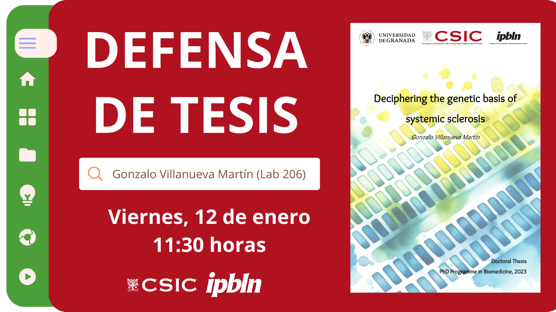 Poster de la tesis doctoral de Gonzalo Villanueva